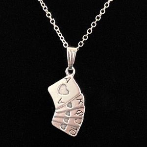 Royal Flush Poker Cards Necklace May Be Personalized